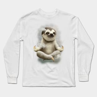 sloth meditate Long Sleeve T-Shirt